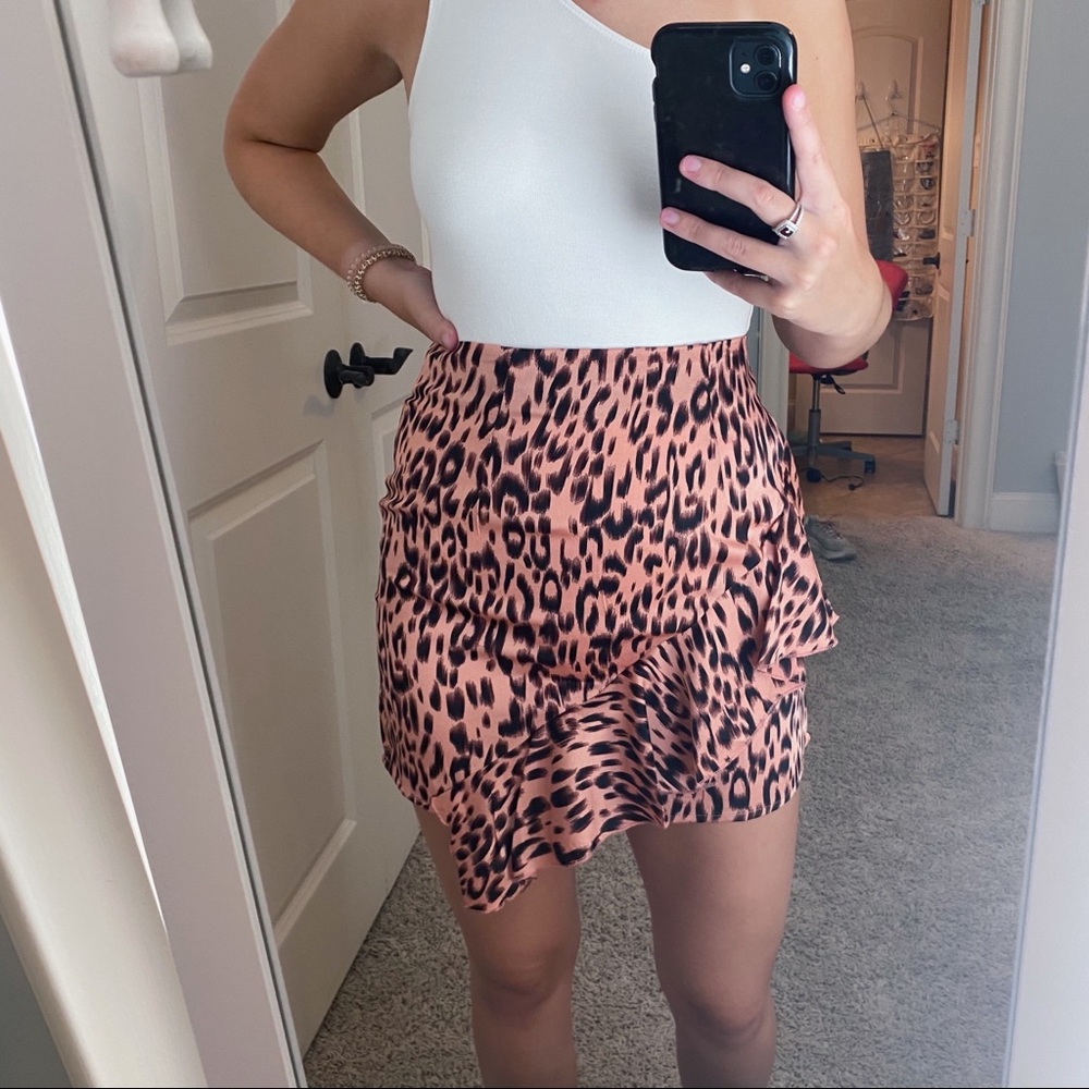 Pink Cheetah Print Skirt